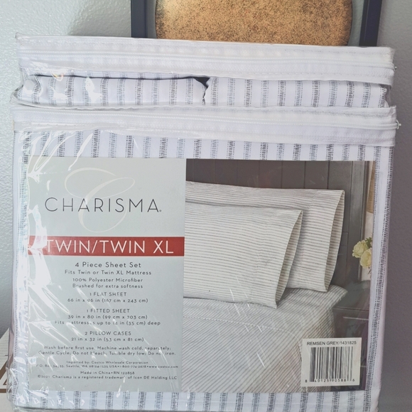 Charisma Twin / XL 4pc Sheet Set, Remsen Stripe - Picture 1 of 5